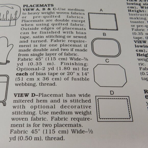 Kwik Sew 2284 Clothing Sewing Pattern NEW UNOPENED Chef Hat, Oven Mitt, etc. - Picture 5 of 6